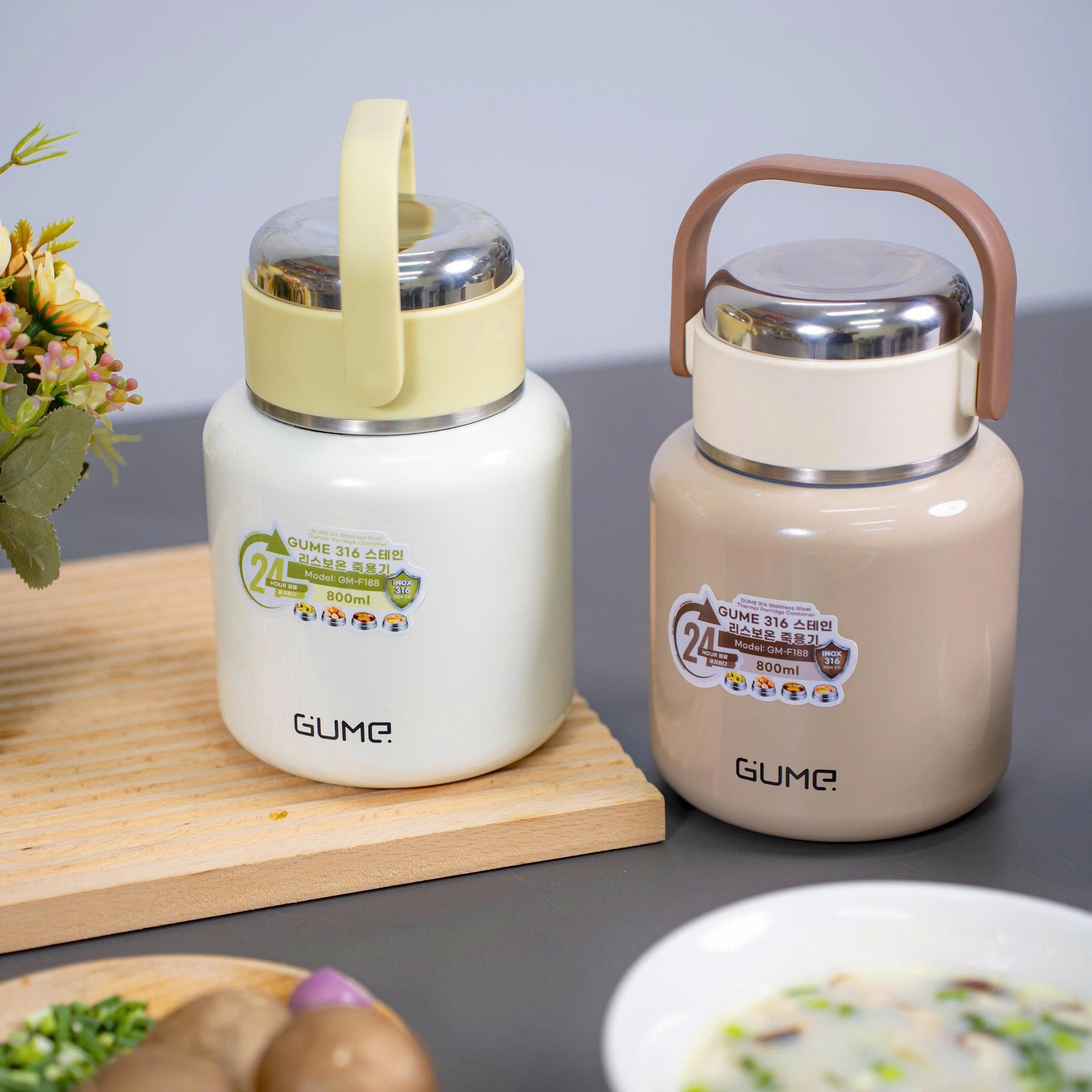 Bình ủ cháo giữ nhiệt Inox 316 GUME GM-F188 2 Binh u chao giu nhiet Inox 316 GUME GM F188 2