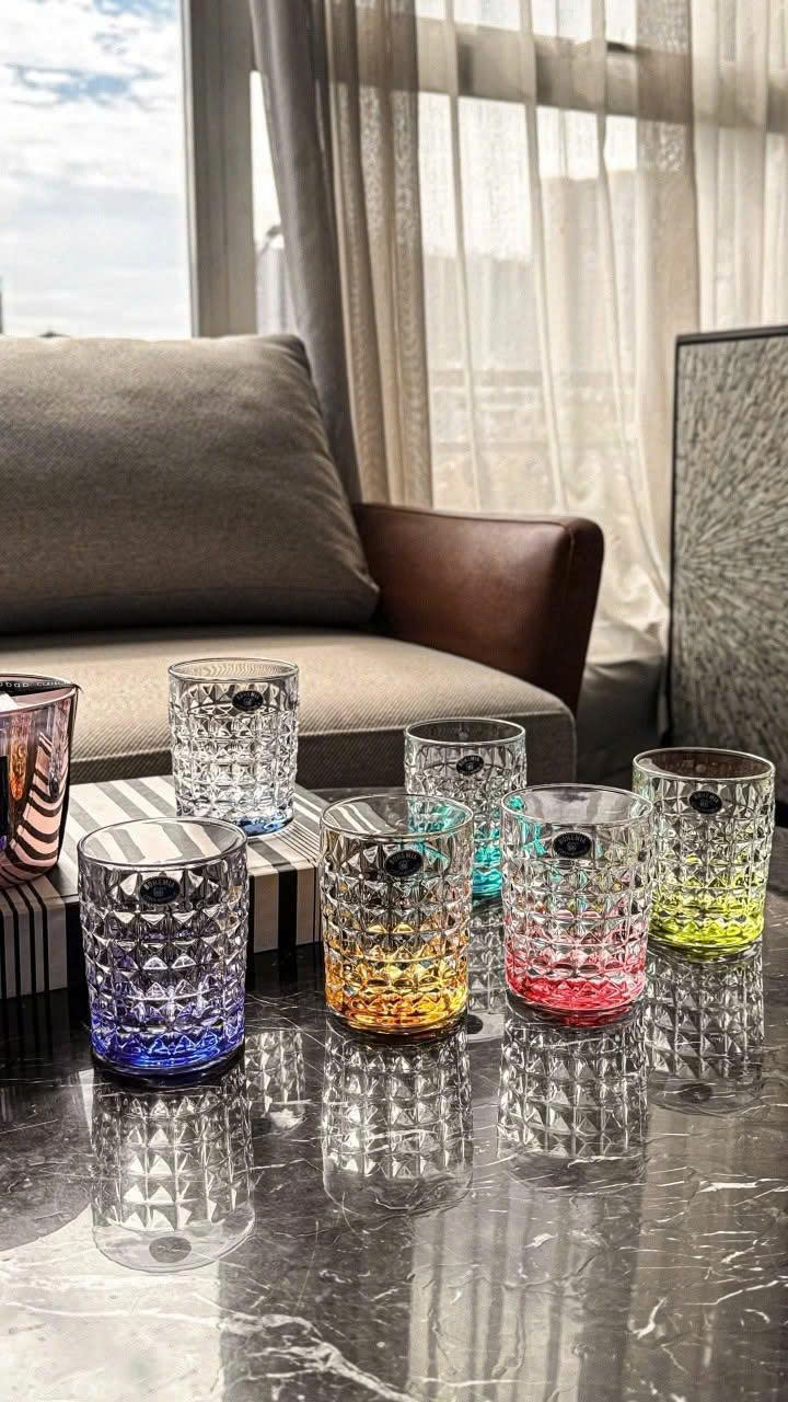 Bộ 6 cốc pha lê Bohemia Diamond Tumbler full màu 230ml 2 Bo 6 coc pha le Bohemia Diamond Tumbler full mau 230ml 2