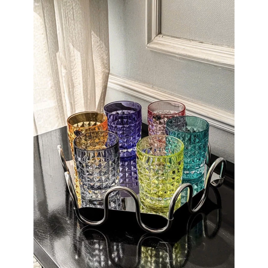 Bộ 6 cốc pha lê Bohemia Diamond Tumbler full màu 230ml 3 Bo 6 coc pha le Bohemia Diamond Tumbler full mau 230ml 3