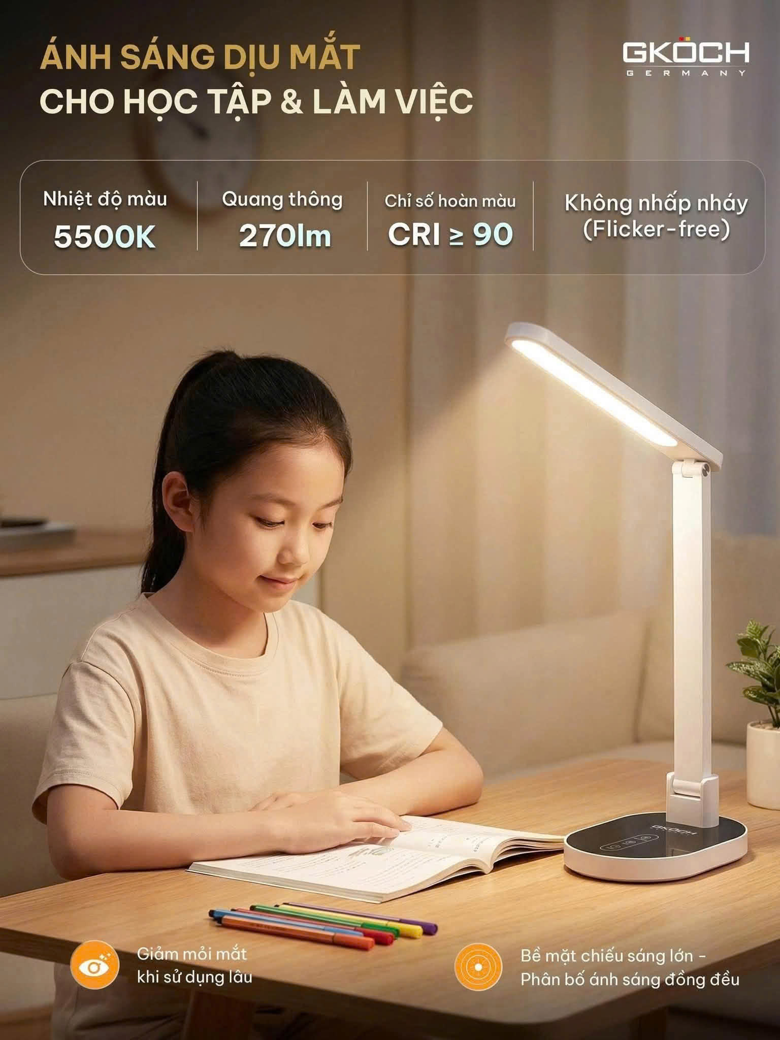 ĐÈN CHỐNG CẬN ĐỂ BÀN GKOCH - YG8611 6 DEN CHONG CAN DE BAN GKOCH YG8611 6