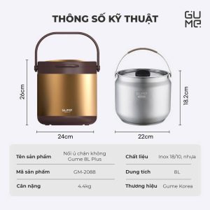 NOI U CHAN KHONG GUME 8L PLUS GM 2088 3