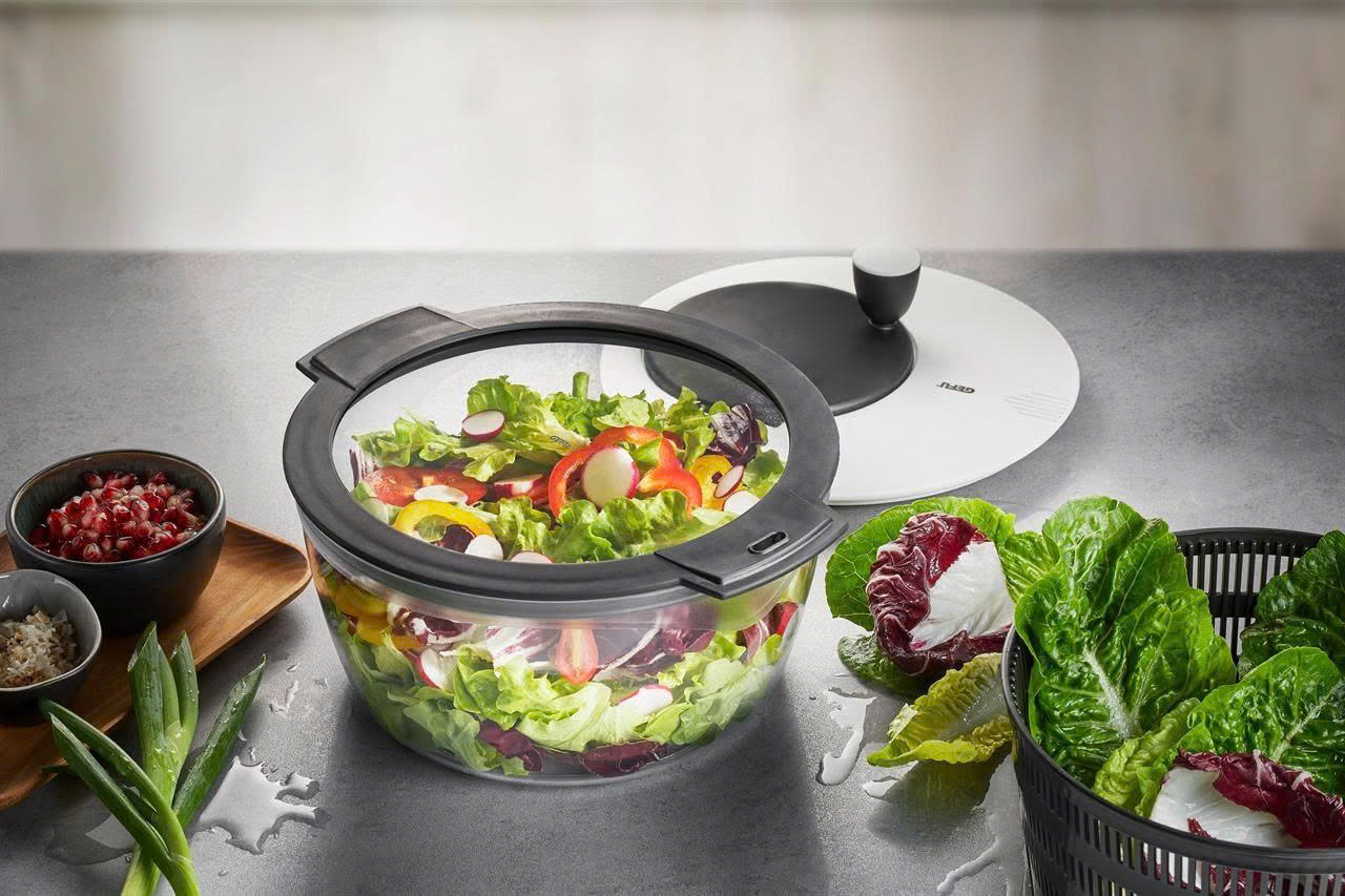 RỔ QUAY VẮT RÁO RAU SALAD GEFU ROTARE 00182 1 RO QUAY VAT RAO RAU SALAD GEFU ROTARE 00182 1